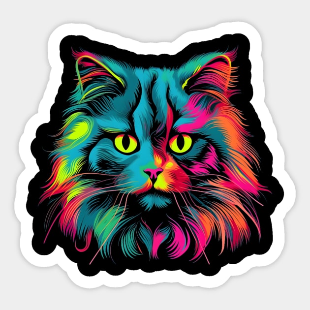 Colourful Persian Cat Sticker by Quotee